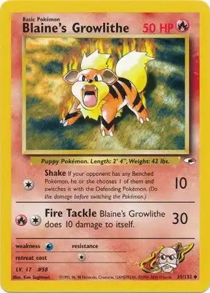 Gym Heroes 035/132 Blaine's Growlithe