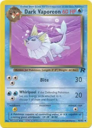 Team Rocket 45/82 Dark Vaporeon