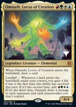 Zendikar Rising 232/280 Omnath, Locus of Creation (Silver Stamped)