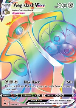 Vivid Voltage 190/185 Aegislash VMAX (Secret Rare Rainbow Full Art)