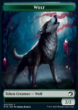 Rhino 010/011 Wolf 013/019 Innistrad Midnight Hunt Commander Token