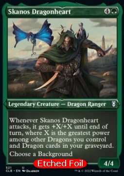 Battle for Baldur's Gate 521 Skanos Dragonheart (Etched Foil)