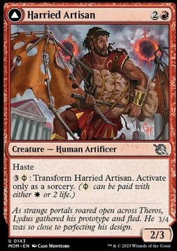March of the Machine 0143 Harried Artisan//Phyrexian Skyflayer