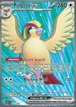 Obsidian Flames 217/197 Pidgeot ex
