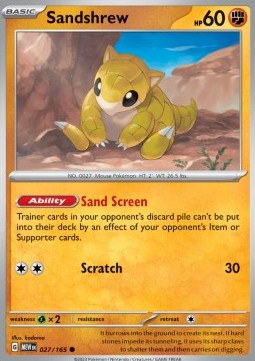 Pokemon 151 027/165 Sandshrew (Reverse Holo)