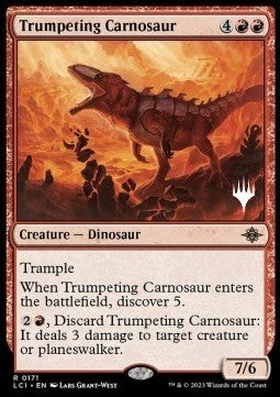 The Lost Caverns of Ixalan 0171 Trumpeting Carnosaur (Silver Stamped)