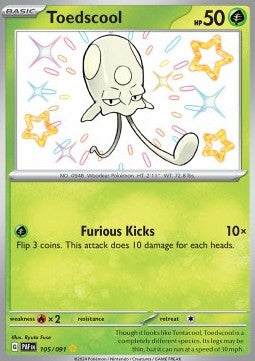 Paldean Fates 105/091 Toedscool (Shiny Rare)