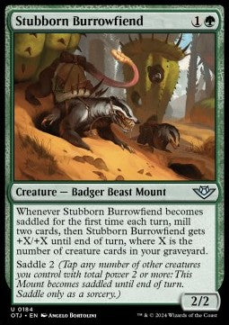 Outlaws of Thunder Junction 0184 Stubborn Burrowfiend (Foil)