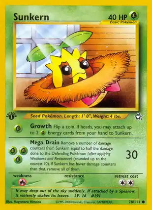 Neo Genesis 078/111 Sunkern (First Edition)
