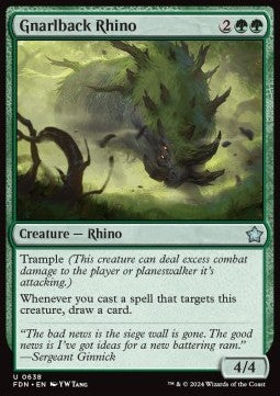 Magic the Gathering Foundations 0638 Gnarlback Rhino