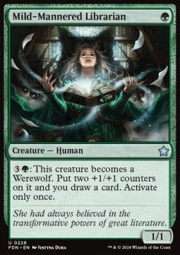 Magic the Gathering Foundations 0228 Mild-Mannered Librarian