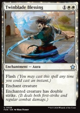Magic the Gathering Foundations 0026 Twinblade Blessing