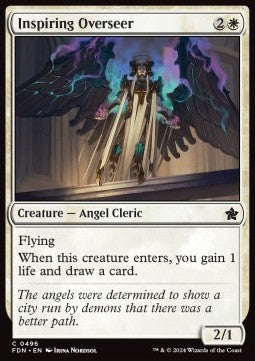 Magic the Gathering Foundations 0496 Inspiring Overseer