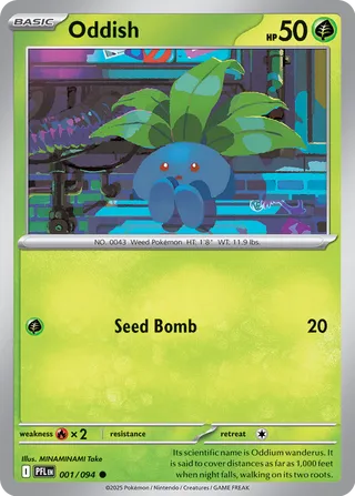 Phantasmal Flames 001/094 Oddish (Reverse Holo)
