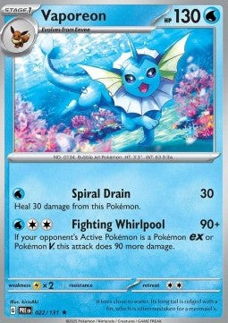Prismatic Evolutions 022/131 Vaporeon (Holo)