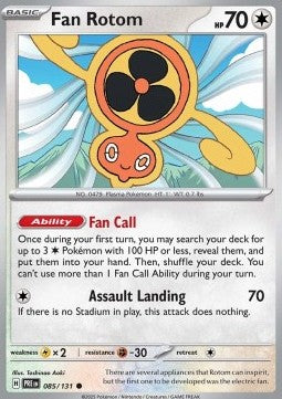 Prismatic Evolutions 085/131 Fan Rotom (Reverse Holo)