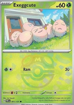 Prismatic Evolutions 001/131 Exeggcute (Reverse Holo Masterball)