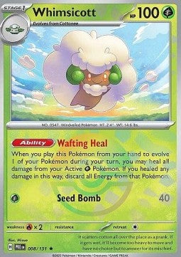 Prismatic Evolutions 008/131 Whimsicott (Reverse Holo Pokeball)