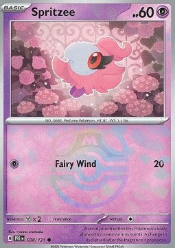 Prismatic Evolutions 038/131 Spritzee (Reverse Holo Masterball)