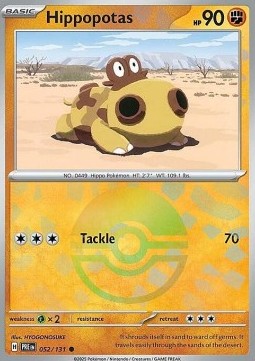 Prismatic Evolutions 052/131 Hippopotas (Reverse Holo Pokeball)