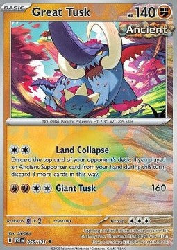 Prismatic Evolutions 055/131 Great Tusk (Reverse Holo Pokeball)