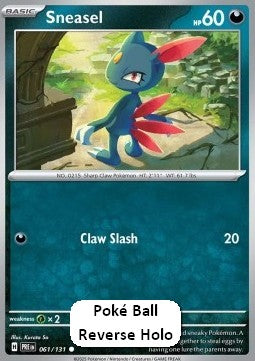Prismatic Evolutions 061/131 Sneasel (Reverse Holo Pokeball)