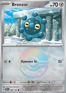 Prismatic Evolutions 066/131 Bronzor (Reverse Holo Pokeball)