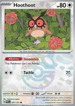 Prismatic Evolutions 077/131 Hoothoot (Reverse Holo Masterball)