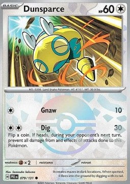 Prismatic Evolutions 079/131 Dunsparce (Reverse Holo Pokeball)