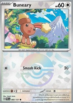 Prismatic Evolutions 083/131 Buneary (Reverse Holo Pokeball)