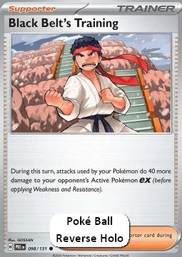 Prismatic Evolutions 098/131 Black Belt's Training (Reverse Holo Pokeball)