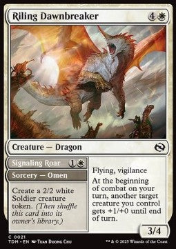 Tarkir Dragonstorm 0021 Riling Dawnbreaker//Signaling Roar