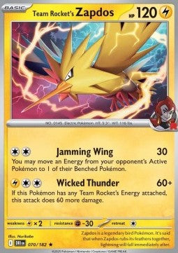 Destined Rivals 070/182 Team Rocket's Zapdos (Holo)