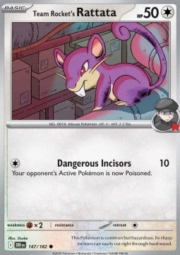 Destined Rivals 147/182 Team Rocket's Rattata (Reverse Holo)
