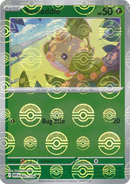 White Flare 001/086 Sewaddle (Reverse Holo Pokeball)