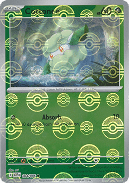 White Flare 004/086 Cottonee (Reverse Holo Pokeball)