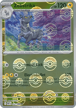 White Flare 032/086 Zebstrika (Reverse Holo Pokeball)