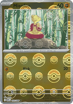 White Flare 052/086 Mienfoo (Reverse Holo Pokeball)