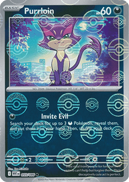 White Flare 055/086 Purrloin (Reverse Holo Pokeball)