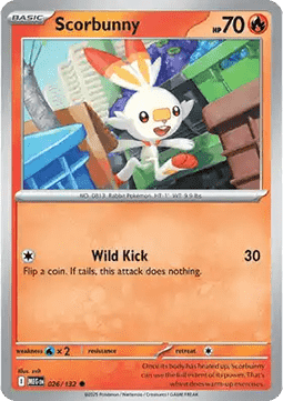 Mega Evolution 026/132 Scorbunny (Reverse Holo)