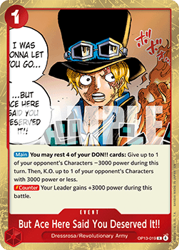 Carrying on his Will OP13-019 But Ace Here Said You Deserved It!! (Foil)