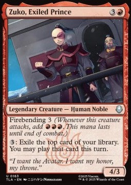 Avatar The Last Airbender 0163 Zuko, Exiled Prince