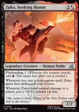 Avatar The Last Airbender Eternal 0150 Zuko, Seeking Honor