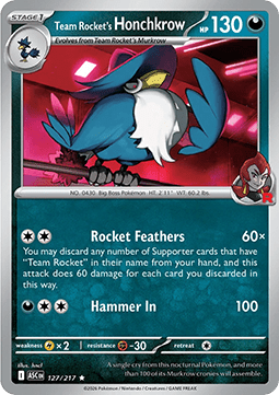 Ascended Heroes 127/217 Team Rocket's Honchkrow (Holo)