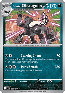 Ascended Heroes 132/217 Galarian Obstagoon