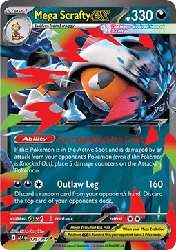 Ascended Heroes 135/217 Mega Scrafty ex