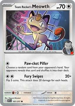 Ascended Heroes 161/217 Team Rocket's Meowth
