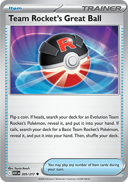 Ascended Heroes 205/217 Team Rocket's Great Ball