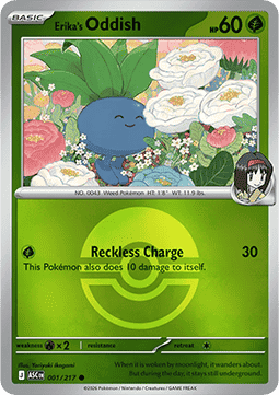 Ascended Heroes 001/217 Erika's Oddish (Reverse Holo Pokeball)