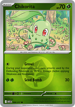 Ascended Heroes 008/217 Chikorita (Reverse Holo Energy)